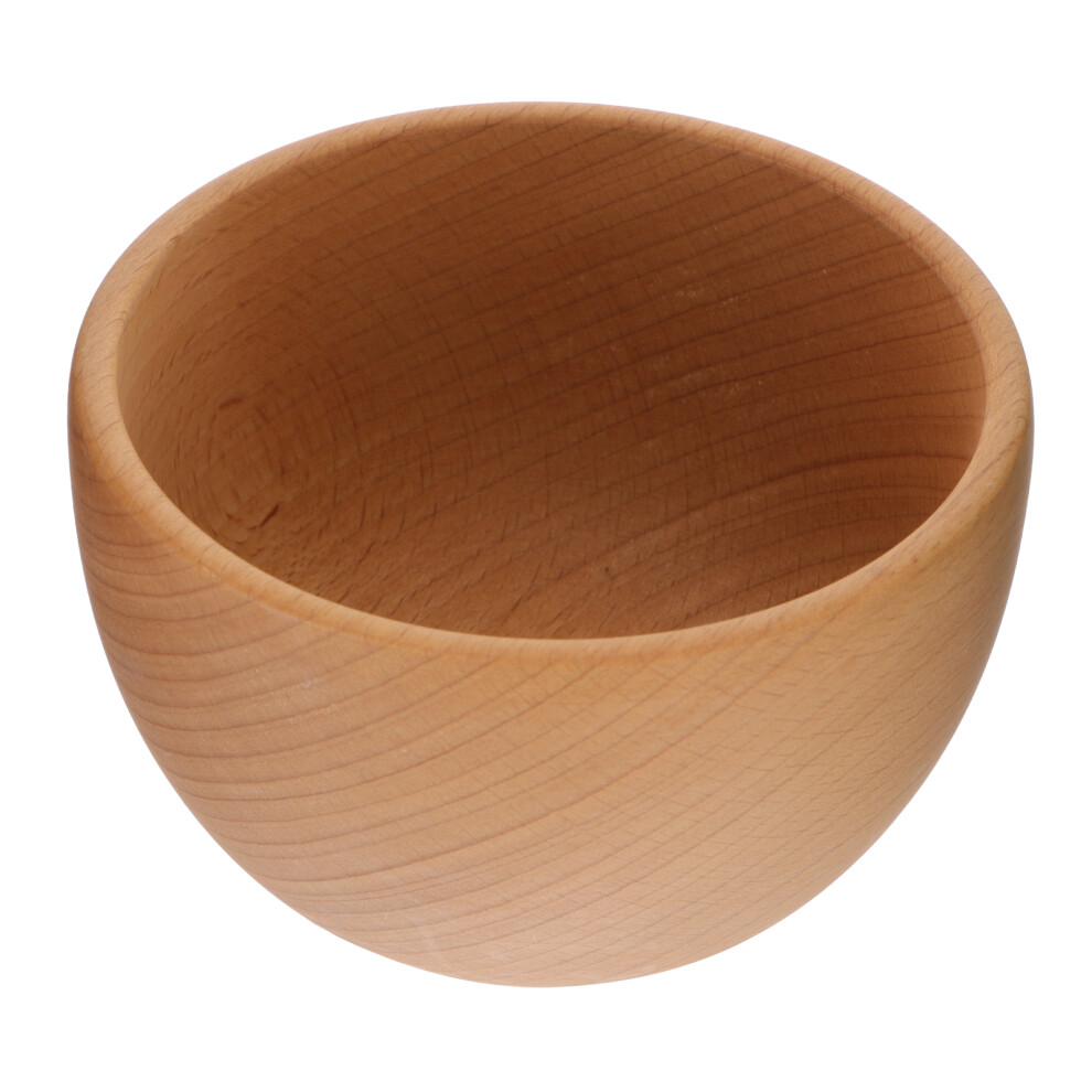 Mizh 1Pc Creative Wooden Ramen Rice Bowl Flat Bowl Handmade Children Wooden Bowl