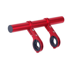 Mizh 20cm Road Cycling Bike Double Handlebar Extension Mount Aluminum Extender Holder Set Extender Mount Bracket Aluminum Alloy (Red)