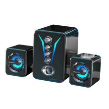 Viflosae Desktop Laptop Speaker, hoge geluidskwaliteit, krachtige subwoofer, bedraad en Bluetooth, helder licht | Compatibel met alle apparaten