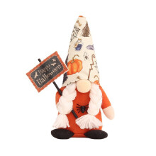 Enfeites decorativos de gnomos para o Halloween, compatíveis com Yakbaofuo, boneco luminoso de cartola e pernas curtas sem rosto para festas.