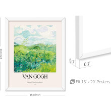 XFX Poster Master Vintage Van Gogh Print - Grădină cu flori, Casă, Cer, Peisaj colorat - 8x10 Decor de perete înrămat maro