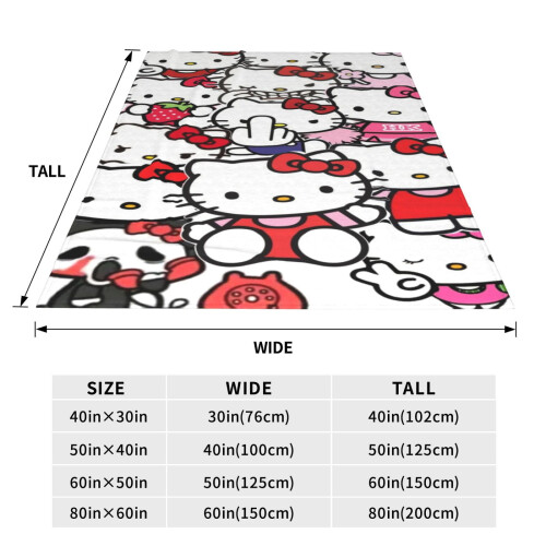 Κουβέρτα Hello Kitty Ελαφριά, Άνετη, Καναπές-Κρεβάτι, Υπερ-Μαλακές, Φανελένιες, Φλις, 1
