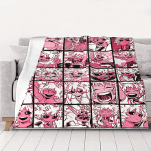 My Hero Academia Collage Anime Ashido Mina Pinky Decke Überwurf Bettwäsche Zimmerdeko Flanelldecken für Bett Sofa 60" x 50"