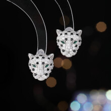 Pendientes creativos con diseño de animalito adorable, pendientes de circonita de colores con microincrustaciones de plata S925 y aguja, pendientes
