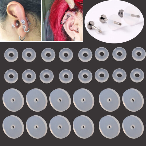 Sterile Silicone Flexible Piercing Healing Disc Disk No Pull No Bump 7mm 9mm 1