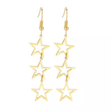 Pendientes largos RSAMD Bohemian Stars de acero inoxidable para mujer, joyería Kpop, color dorado.