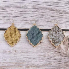 Pendientes llamativos marroquíes de filigrana de rafia RSAMD con diseño floral de trébol de cuatro hojas para mujer - Joyería n. 2 - Verde