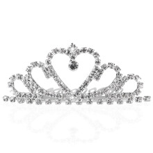 Mini Heart Rhinestone Tiara for Wedding Bride Prom Birthday Pegeant Prinecess Party