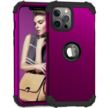 Plastic Back Cover Soft TPU Hybrid Shockproof Case compatible with iPhone 16 Pro Max 6.7 Inch, Heavy Duty Solid Color Case