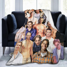 Soft Wool Fleece Throw Blanket Compatible with Paul Walker Design, 40"x30" for Sofa, Car, Camping, Travel, Home Decor