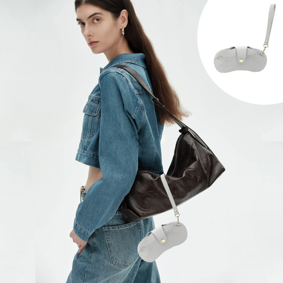Xaoshaoyi Sunglasses Bag Sunglasses Storage Bag Myopia Glasses Protective Bag Portable Non-Scratch Leather Glasses Bag