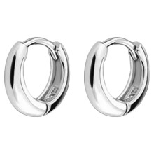 Besufy Men Women Silver Plated Smooth Small Hoop Huggie Earrings Party