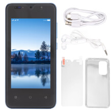 Celular Android Dual SIM com tela HD e desbloqueio por reconhecimento facial, equipado com processador de alto desempenho e design ultrafino.