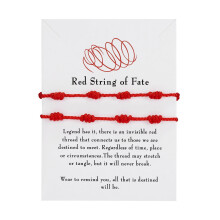 HALJEN 2Pcs Red String Bracelets for Kids Boys, Adjustable Red Cord Knot Bracelet for Protection, Good Luck & Friendship