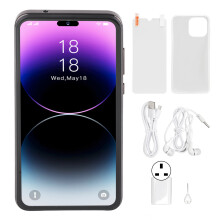 Celular 5G desbloqueado de nível básico com tela HD e funcionalidade Dual SIM, compatível com tecnologia de desbloqueio facial e múltiplas bandas