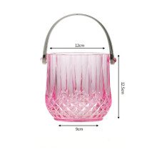 Tragbarer, unzerbrechlicher, transparenter Champagner-Eiskübel aus Acryl mit Griff – ideal zum Kühlen von Getränken im Sommer.