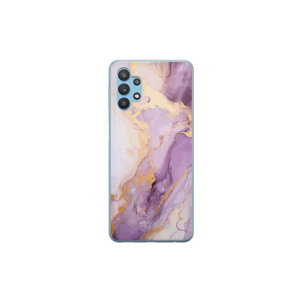 Compatible With Samsung Galaxy A32 5G Transparent Case Marble Purple Gold Gold,Purple 9173940050334
