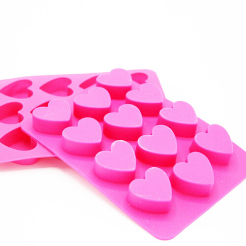 Silikonisform, hjärtformade isbitsformar, rosa 2