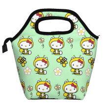 Obedová taška Hello Kitty, mäkká polyesterová obedová taška, prenosná izolovaná zipsová bento taška, skladacia opakovane použiteľná