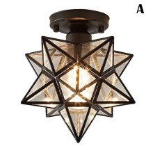 Plafondlamp Vijfpuntige Ster - Hal, Gang, Balkon - Kleine Lampen - IJzeren Kunstlamp Zwart A