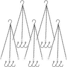 Cadenas metálicas colgantes de 3, 5 o 10 piezas con gancho en forma de S para cestas de plantas, comederos para pájaros, faroles, campanillas de