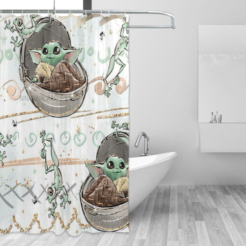 Κουρτίνα ντους Baby Yoda 60x72in Συσκότιση Αδιάβροχη Ανθεκτικό στη μούχλα Ιδιωτικότητα 2