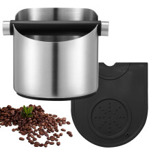 Tersarium Coffee Knock Box rozsdamentes acél kávézacctároló, kávévödör, levehető kopogtatóval és csúszásgátló betéttel