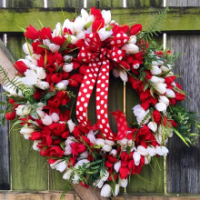 Yinkuu16in Blomsterkrans Fest Bryllup Mors Dag Vægdekoration HØJ KVALITET 40Cm Ornament Plastik Silkestof Kreativitet Tulipan
