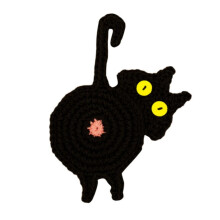Porta-copos em formato de bumbum de gato, tapete de crochê divertido para bebidas, porta-copos absorvente para casa, bar ou escritório, presente