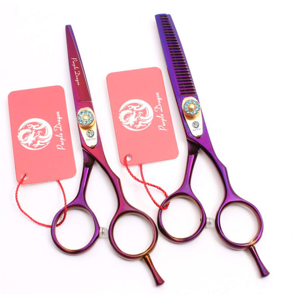 Professional Hairdressing Scissors Set 5.5/6.0 Inch Stainless Steel Barber Shears with Ergonomic Handle
