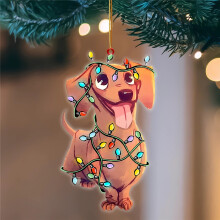 WinysinChristmas Acryl-Hängeornament, Weihnachts-, Thanksgiving- und Urlaubs-Holzanhänger, lustige Weihnachtsbaumdekoration für Zuhause,