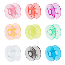 1 Box mit 90 transparenten und 9 farbigen Acryl-Nähmaschinenspulen, kompatibel mit Haushaltsquiltmaschinen und Näh- und Stickzubehör