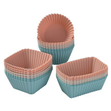 Cupáin Mhaifín Silicone Grád Bia Kripyery12/24Pcs Gan Dífhoirmiú Saor ó BPA Frithsheasmhach in aghaidh Teasa Scaoileadh Éasca Cupáin Mhaifín