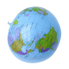 Globo gonfiabile da 40 cm (16 pollici) in PVC, giocattolo geografico, mappa del mondo facile da leggere, palla da spiaggia per giocare in spiaggia,