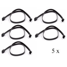 5x18inch SATA3.0III SATA3SATAiii6Gb/s Data Cable Wire50cm for HDD Hard Drive SSD- Black