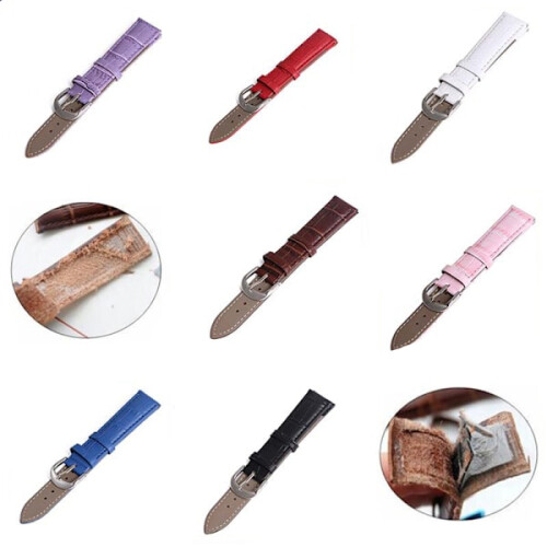 Pulseira de relógio com design retrô elegante em couro PU branco, 20 mm 2