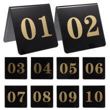 Guangmc10Placas de Acrílico para Números de Mesa, Sinalização para Casamento, Recepção e Decoração de Salão de Festas - Cartões de Nome
