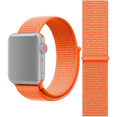 Compatível com Apple Watch de 42 mm/44 mm. Pulseira de nylon laranja.
