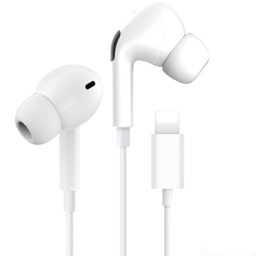 Ακουστικά συμβατά με Lightning για iPhone με έλεγχο έντασης ήχου και μικρόφωνο, λευκό