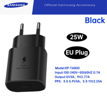 Ep-Ta800 kompatibel mit Samsung 25W PD Supercharger USB-C Ladegerät Adapter für Galaxy S25S24FE S23S22S21A54A34M54Schnellladekabel, Schwarz,