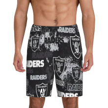 Pantalones cortos de pijama para hombre de los Raiders con el logo del equipo de fútbol americano y mangas para aficionados al béisbol. Regalos.