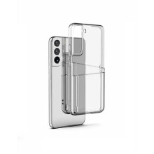 Compatibil cu Samsung Galaxy S22 - Carcasă transparentă cu slot dublu pentru card