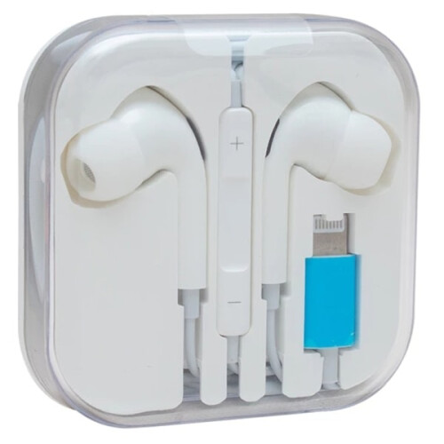 Ακουστικά συμβατά με Lightning για iPhone με έλεγχο έντασης ήχου και μικρόφωνο, λευκό 2