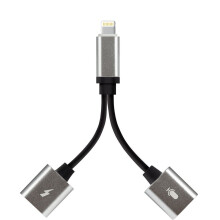 Simyoung 2-in-1 Dual Lighting Headphone Audio & Charge Adapter, Compatible with Phone 7/8/X/XS/XR/XS Max, iOS 11, iOS 12 - Silver