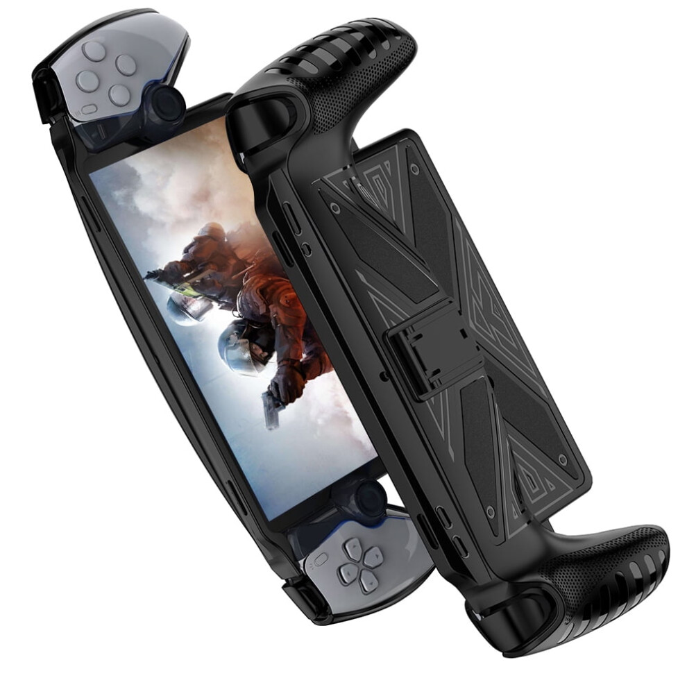 Sunyamood Game Machine Grip Shell Case With Stand Shockproof For Ps5 Portal (Black) Black 9004841131801