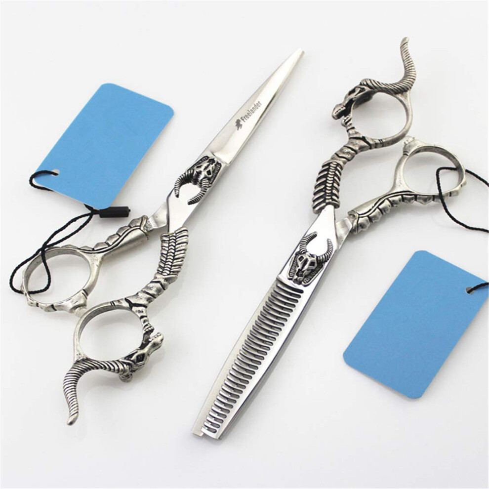 Professional Hair Cutting Scissors Kit 6 Inch Stainless Steel Barber Shears with Ergonomic Grip and LongâLasting Sharp Blades