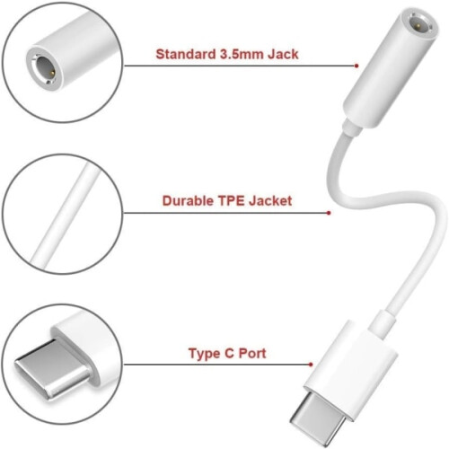 2x Adapter USB-C auf 3,5 mm Weiß 1