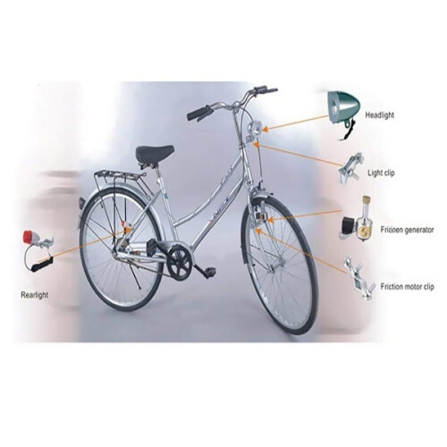 Bicycle12V6W Γεννήτρια προβολέα Κιτ πίσω φώτων Πακέτο φωτισμού δυναμό τριβής 1