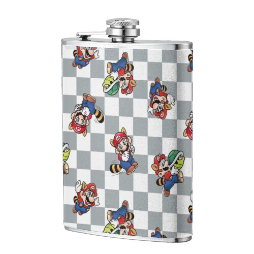 Super Mario 8oz Φιάλη από ανοξείδωτο ατσάλι για άνδρες και γυναίκες, φορητές φιάλες