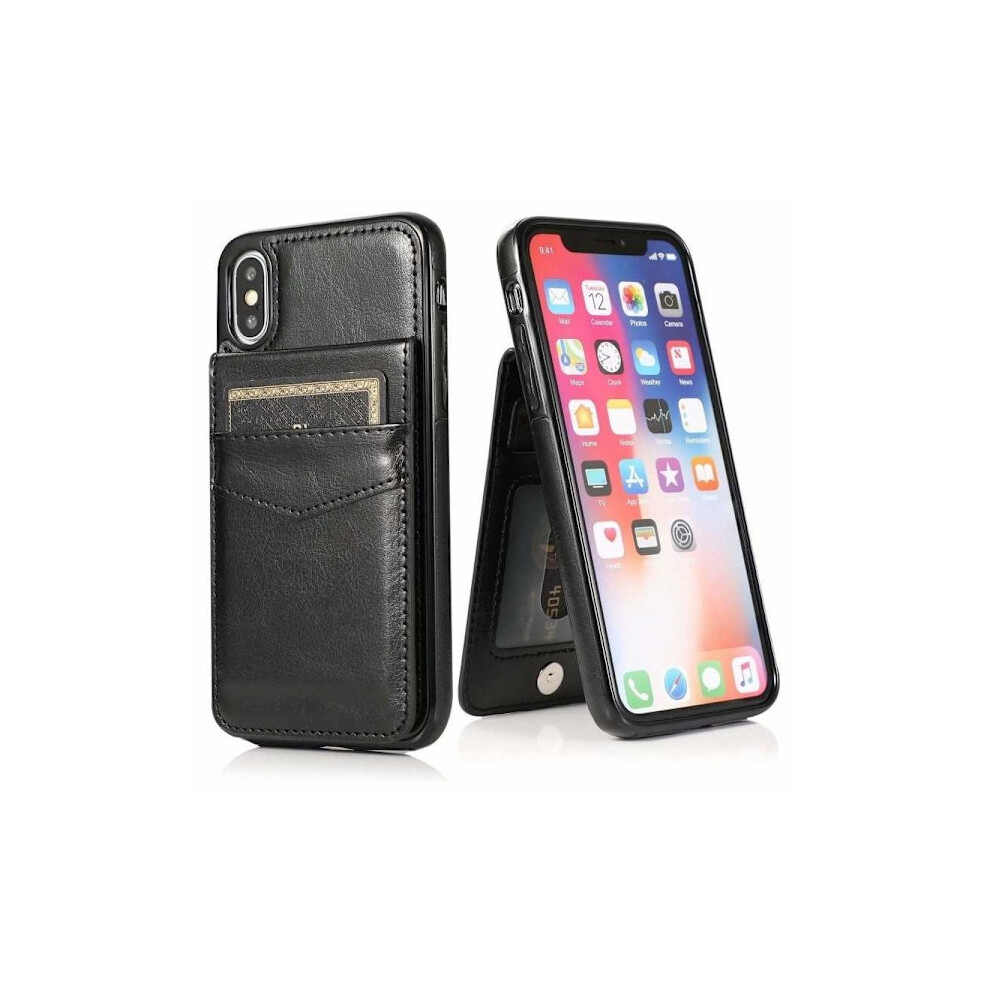 Compatible With Iphone Xs Max Mobile Case Card Holder 5-Compartment Retro V3 Black 9340258050619